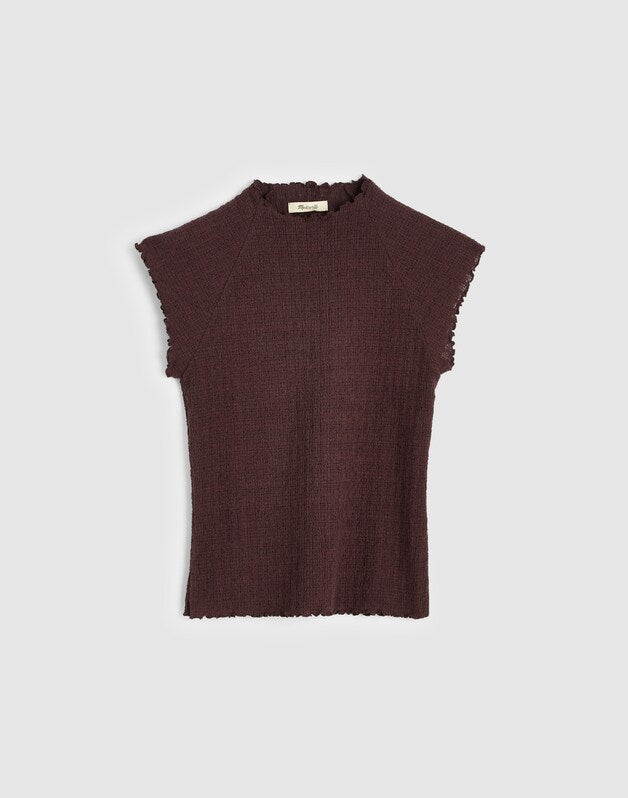 Smocked Mockneck Tank CHOCOLATE PLUM