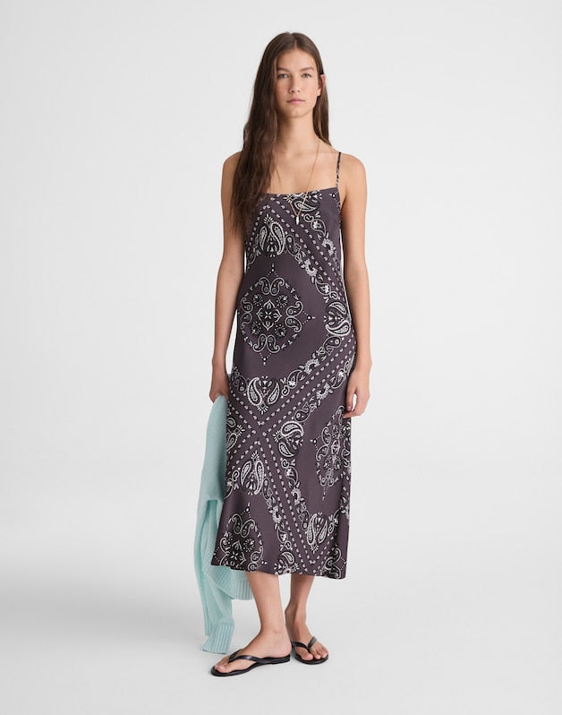 Cami Midi Slip Dress CHOCOLATE PLUM