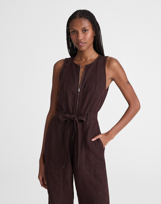 Utility Coverall Straight-Leg Jumpsuit COCOA
