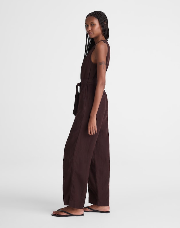 Utility Coverall Straight-Leg Jumpsuit COCOA