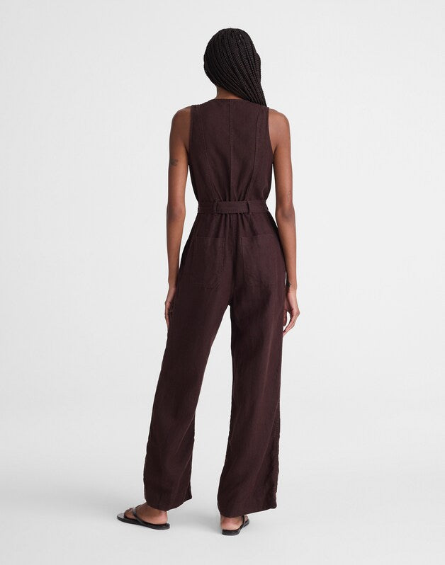 Utility Coverall Straight-Leg Jumpsuit COCOA