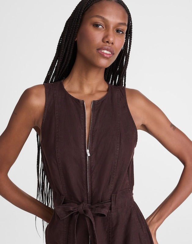 Utility Coverall Straight-Leg Jumpsuit COCOA