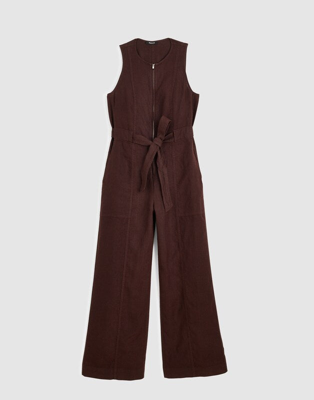 Utility Coverall Straight-Leg Jumpsuit COCOA
