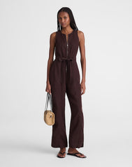 Utility Coverall Straight-Leg Jumpsuit COCOA