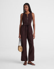 Utility Coverall Straight-Leg Jumpsuit COCOA