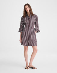 Tucked Mini Shirtdress CHOCOLATE PLUM