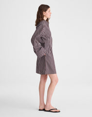 Tucked Mini Shirtdress CHOCOLATE PLUM