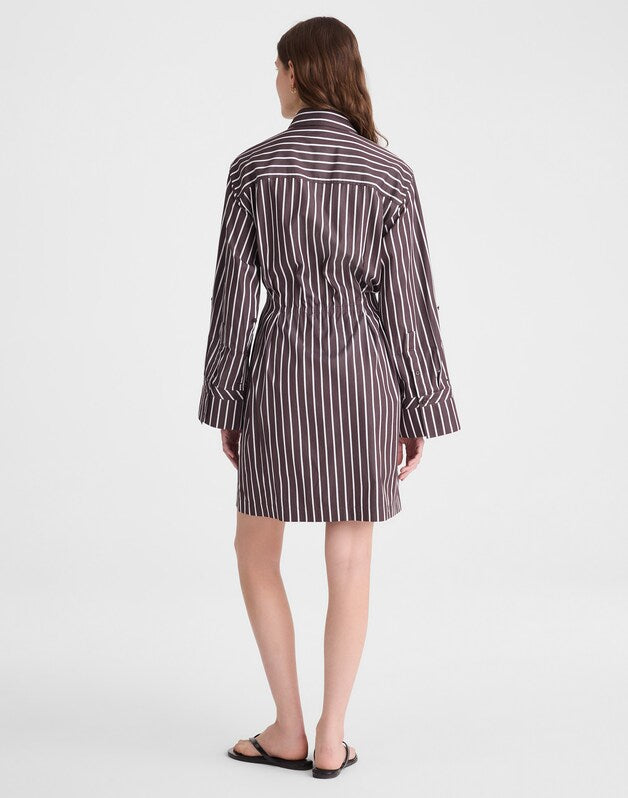 Tucked Mini Shirtdress CHOCOLATE PLUM