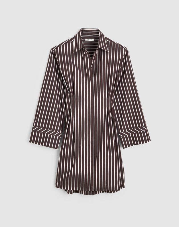 Tucked Mini Shirtdress CHOCOLATE PLUM