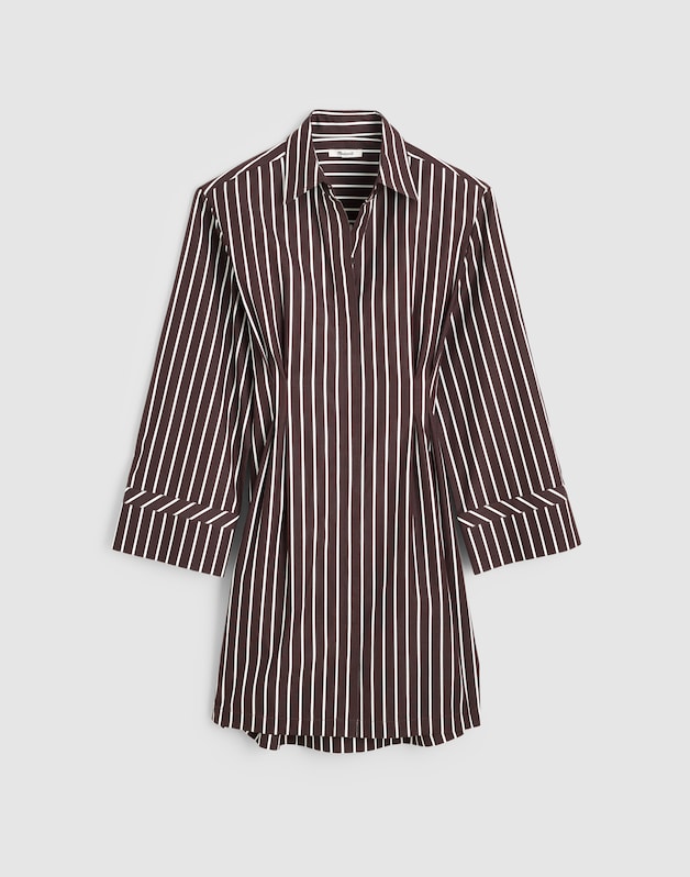 Tucked Mini Shirtdress CHOCOLATE PLUM