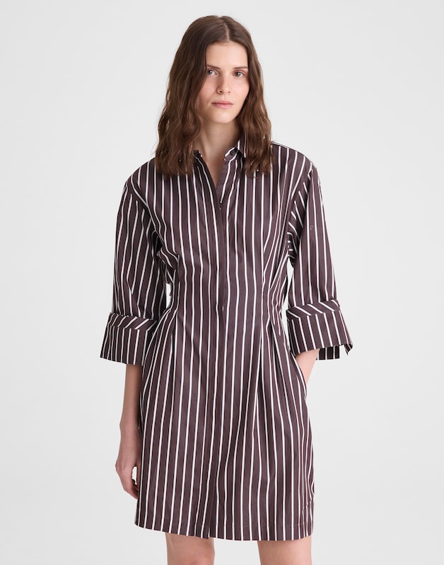 Tucked Mini Shirtdress CHOCOLATE PLUM