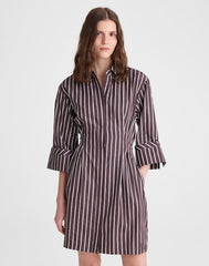 Tucked Mini Shirtdress CHOCOLATE PLUM