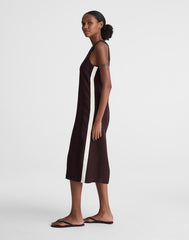 The Elena Midi Dress in 100% Linen COCOA