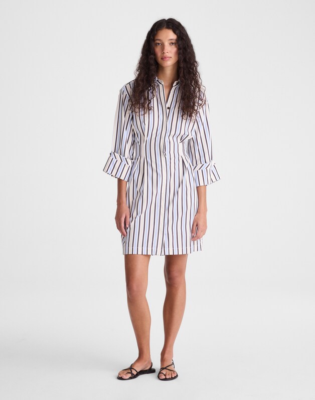 Tucked Mini Shirtdress BOARDWALK STRIPE