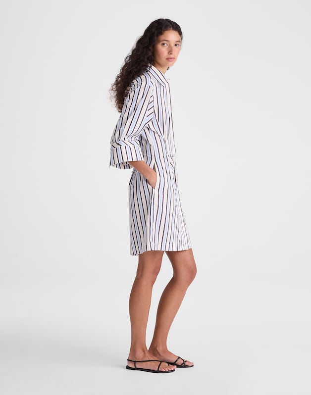 Tucked Mini Shirtdress BOARDWALK STRIPE