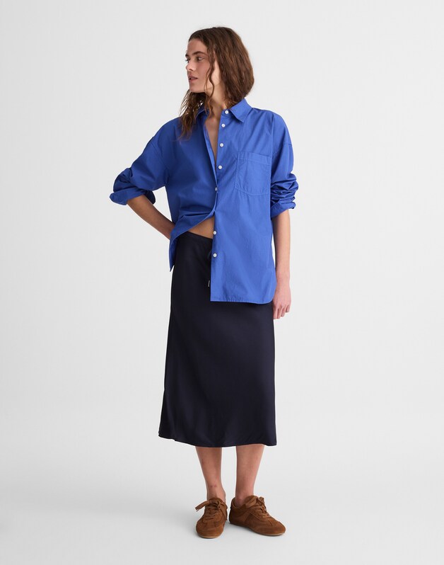 Drawstring Midi Skirt CLASSIC NAVY