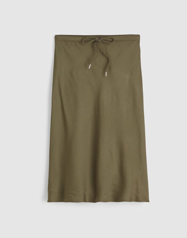 Drawstring Midi Skirt FADED IVY