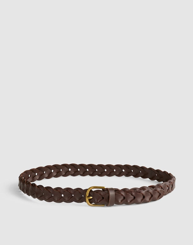 Linked Leather Belt COFFEE BEAN