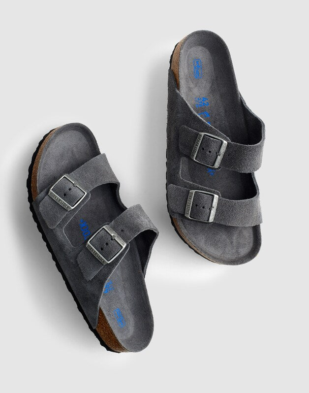Birkenstock&reg; Arizona Sandal in Suede CHARCOAL