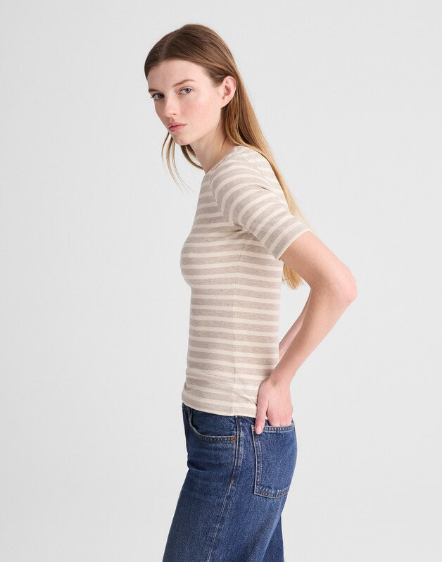 The 9-9 Short-Sleeve Tee in LuxeRib COASTAL DUNE