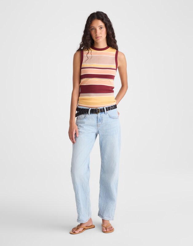 The '90s Shell Tank in Compact Cotton MANGO