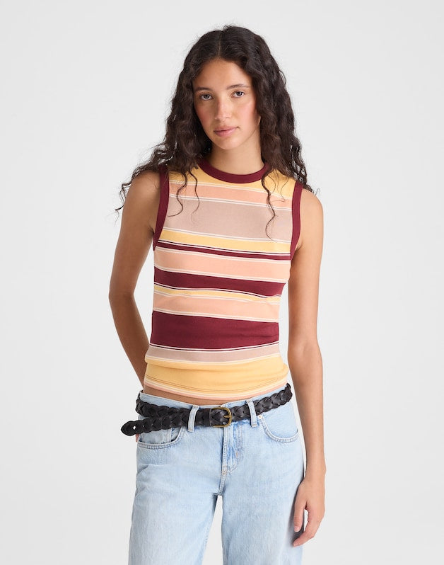 The '90s Shell Tank in Compact Cotton MANGO