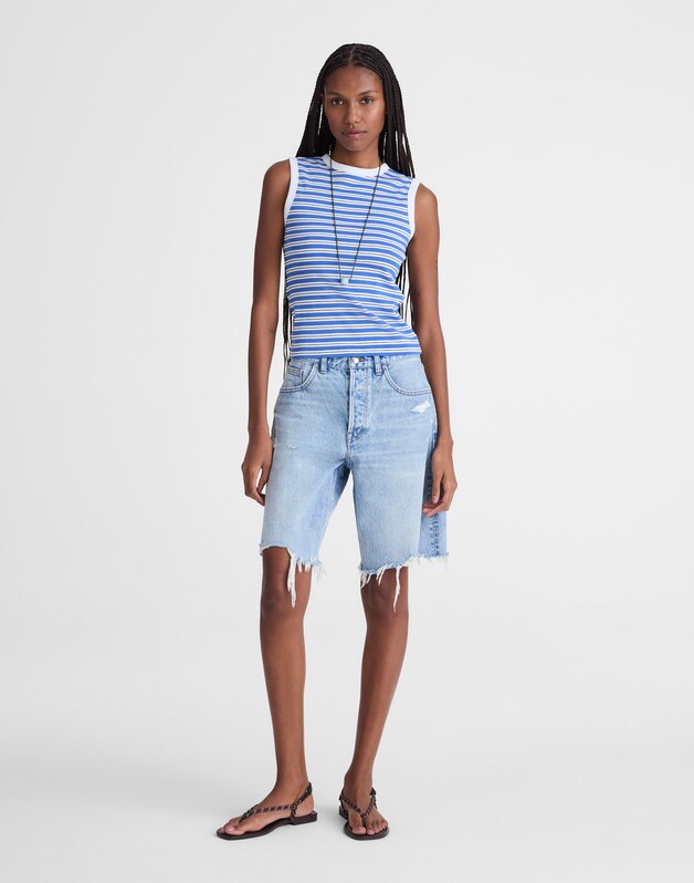The '90s Shell Tank in Compact Cotton RETRO BLUE
