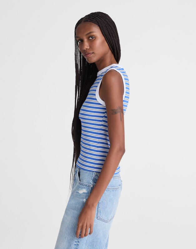 The '90s Shell Tank in Compact Cotton RETRO BLUE