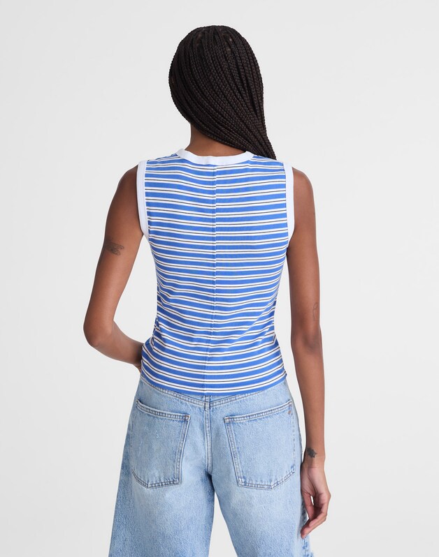 The '90s Shell Tank in Compact Cotton RETRO BLUE