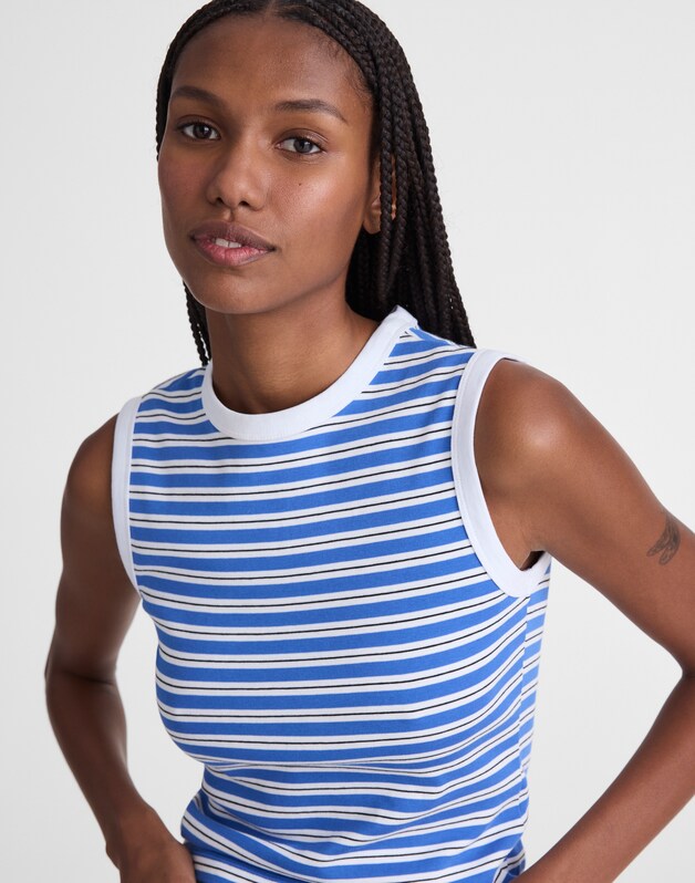 The '90s Shell Tank in Compact Cotton RETRO BLUE