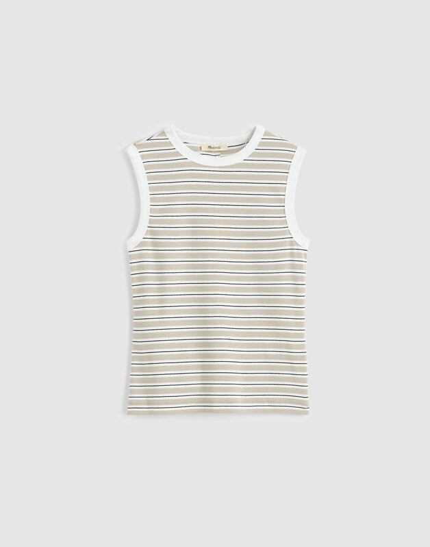 The '90s Shell Tank in Compact Cotton WEATHERED KHAKI