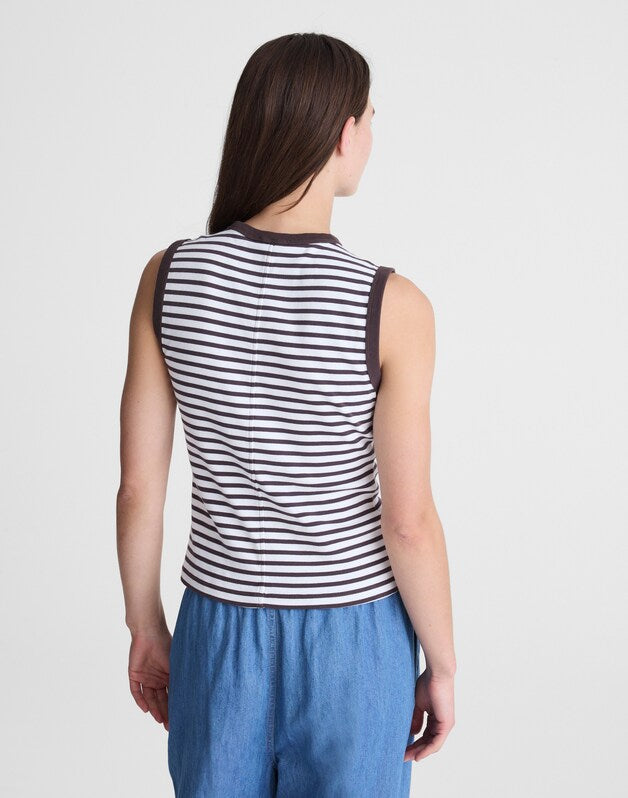 The '90s Shell Tank in Compact Cotton NEW YORK STRIPE