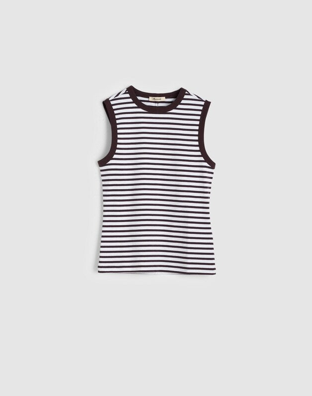 The '90s Shell Tank in Compact Cotton NEW YORK STRIPE