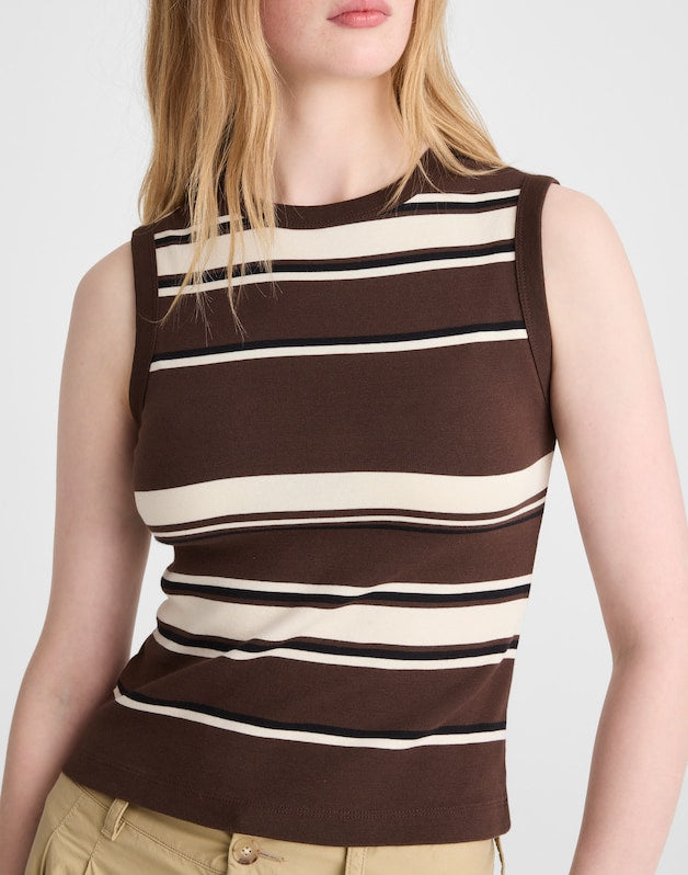 The '90s Shell Tank in Compact Cotton DARK BROWN