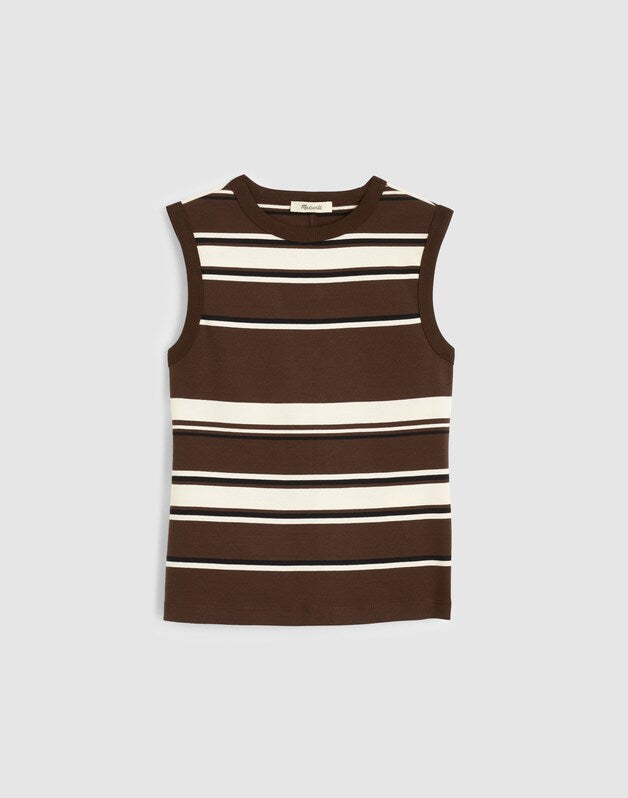 The '90s Shell Tank in Compact Cotton DARK BROWN