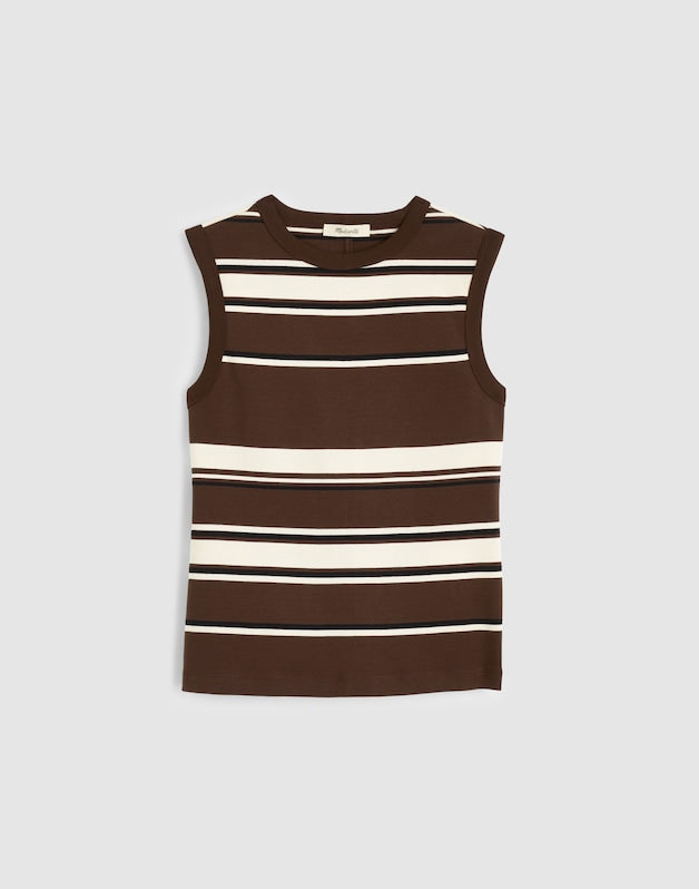 The '90s Shell Tank in Compact Cotton DARK BROWN