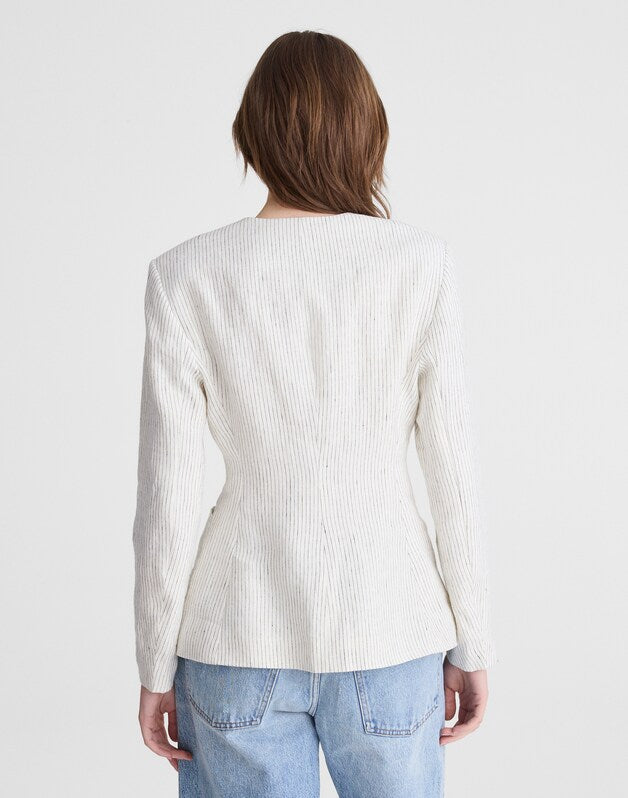 The Nolita Cutaway Blazer in 100% Linen LIGHTHOUSE