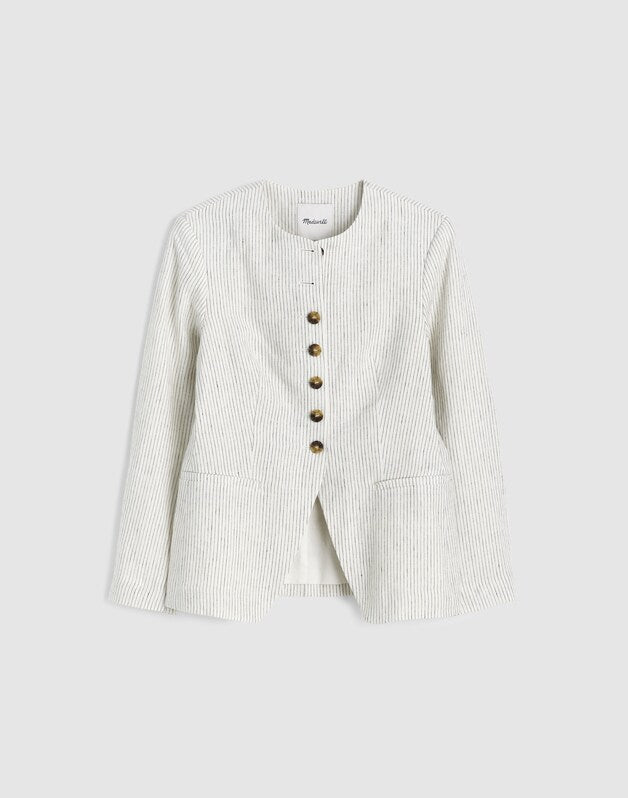 The Nolita Cutaway Blazer in 100% Linen LIGHTHOUSE