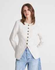 The Nolita Cutaway Blazer in 100% Linen LIGHTHOUSE