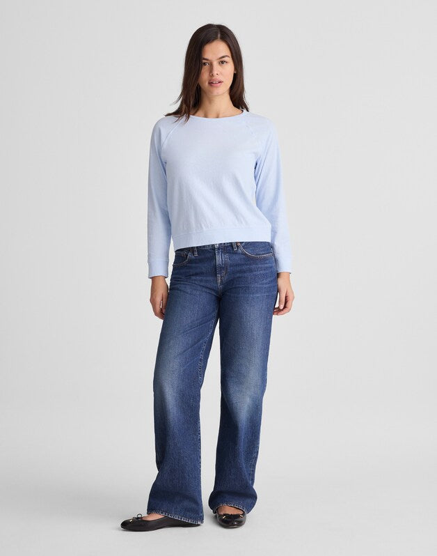 The Relaxed Raglan Tee in Vintage Jersey SKY BLUE
