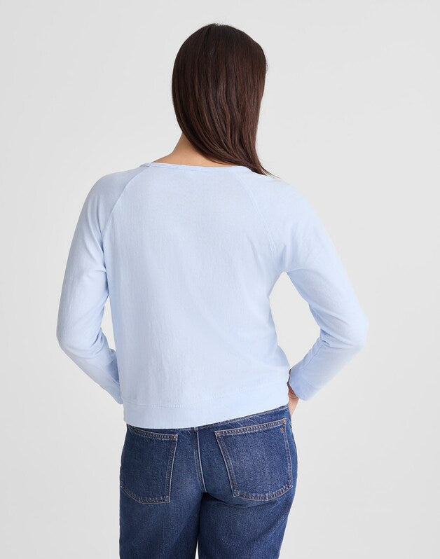 The Relaxed Raglan Tee in Vintage Jersey SKY BLUE