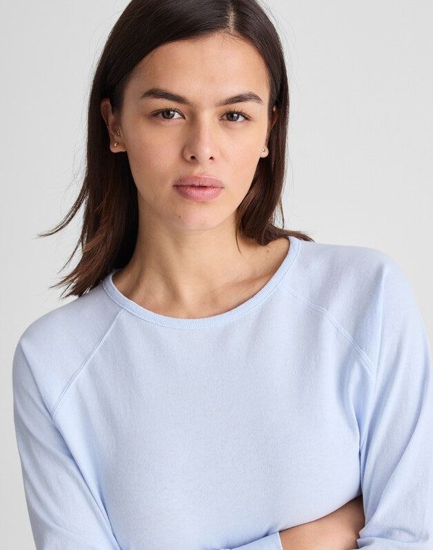 The Relaxed Raglan Tee in Vintage Jersey SKY BLUE