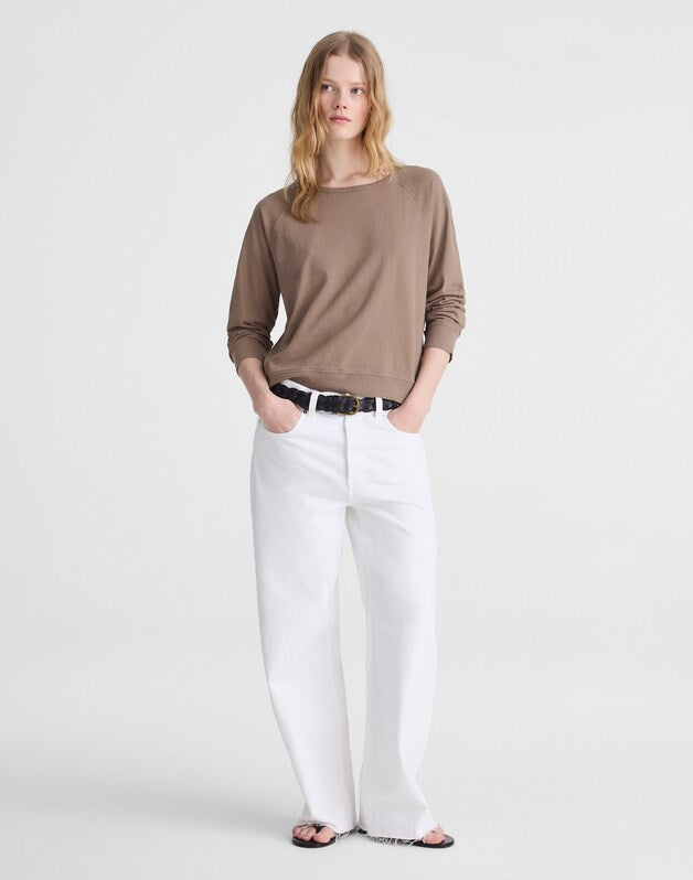 The Relaxed Raglan Tee in Vintage Jersey DARK DRIFTWOOD