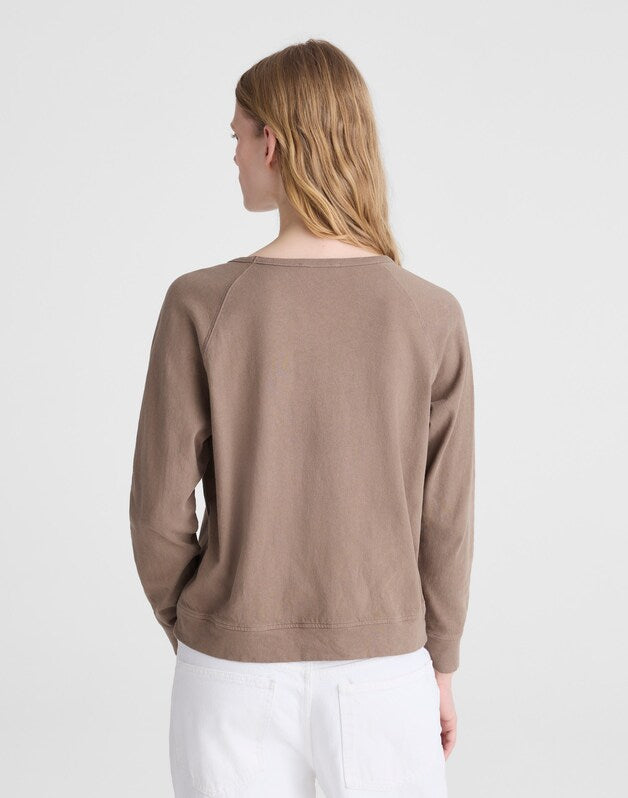 The Relaxed Raglan Tee in Vintage Jersey DARK DRIFTWOOD