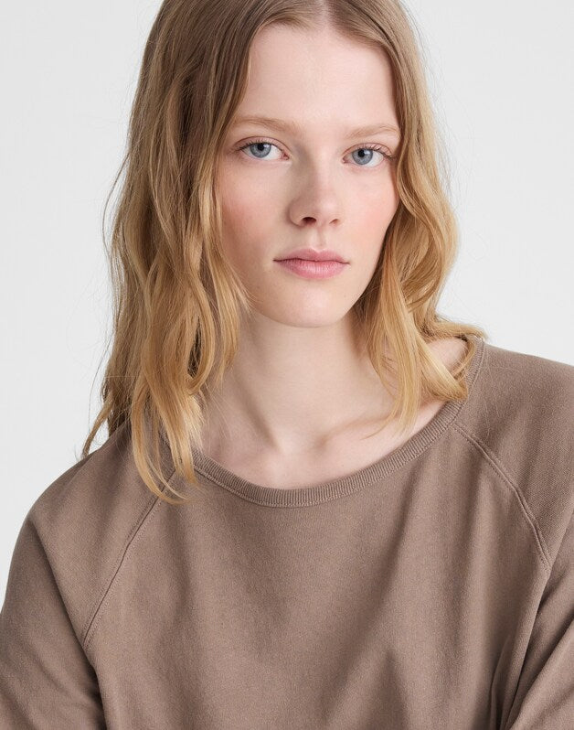 The Relaxed Raglan Tee in Vintage Jersey DARK DRIFTWOOD
