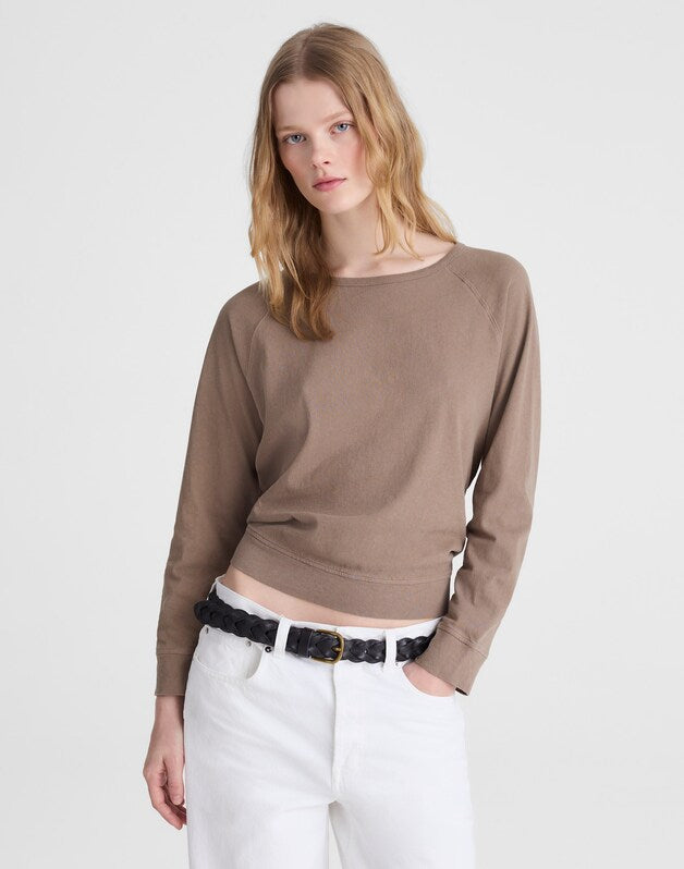 The Relaxed Raglan Tee in Vintage Jersey DARK DRIFTWOOD