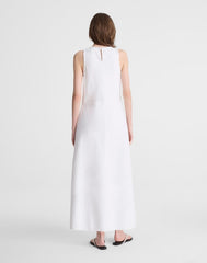Denim Seamed Maxi Dress TILE WHITE