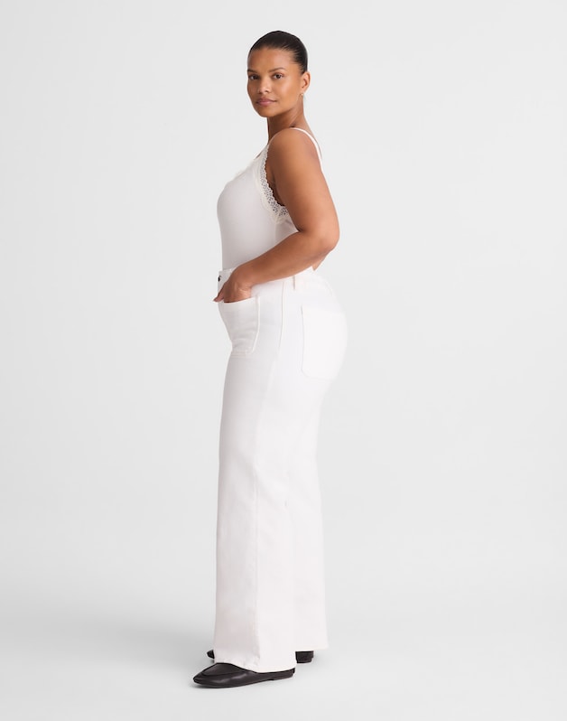 The Plus Emmy Wide-Leg Jean in Tile White TILE WHITE