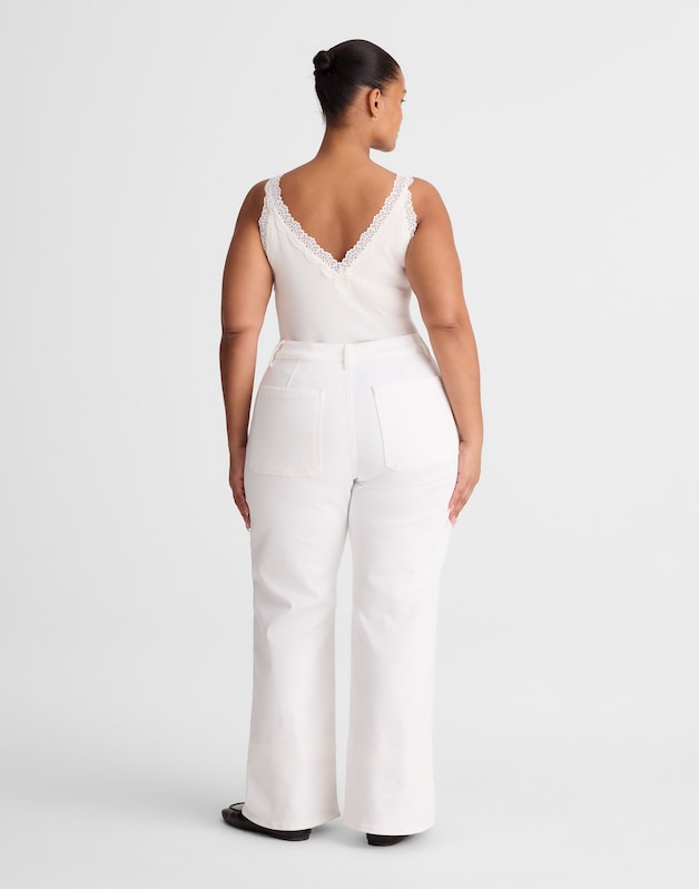 The Plus Emmy Wide-Leg Jean in Tile White TILE WHITE