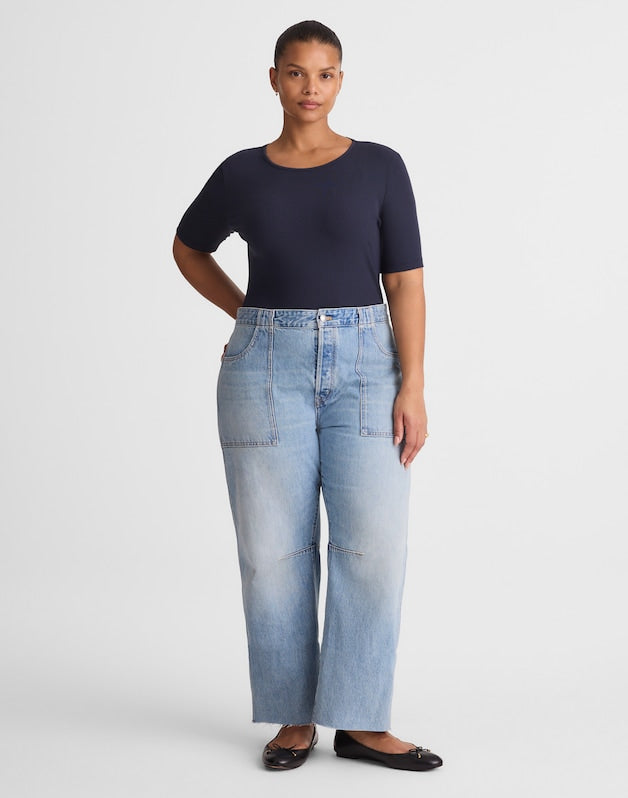The Plus Darted Utility Barrel-Leg Jean in Faded Horizon FADED HORIZON WASH